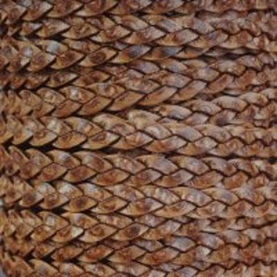 5mm Natural Brown Braided Flat Leather - Goody Beads