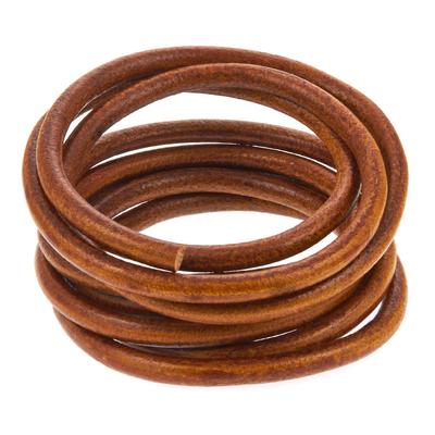 5mm Distressed Brown Round Leather Cord - Goody Beads