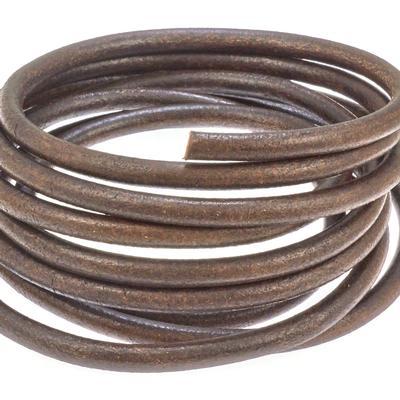 5mm Whiskey Round Leather Cord - Goody Beads