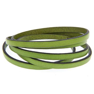 5mm Olive Green/Black Flat Leather - Goody Beads