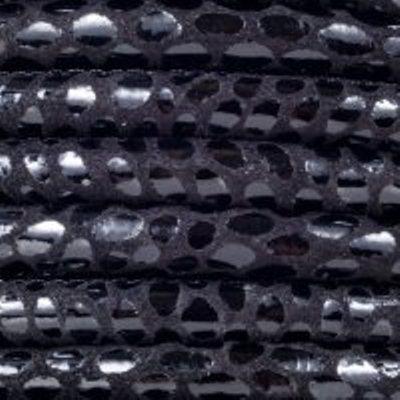 5mm Black Snake Printed Stitched Suede Round Leather Cord - Goody Beads