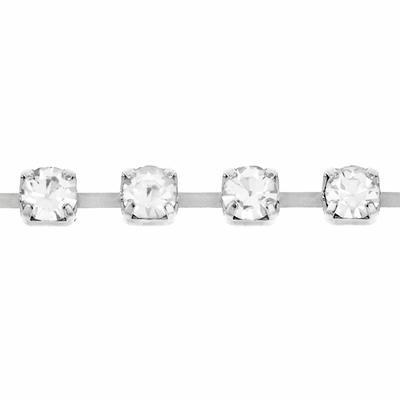 4mm Silver Plated Rhinestone Chain - Goody Beads