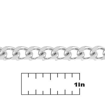 7mm Silver Plated Flat Curb Chain Link - Goody Beads