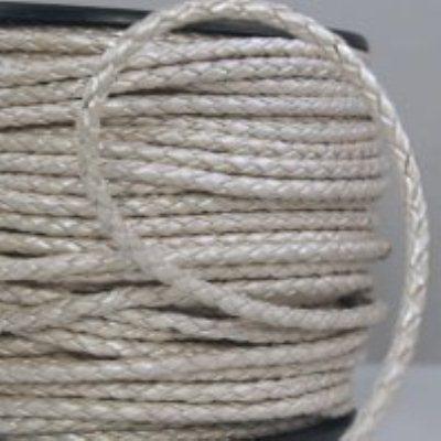 3mm Braided Metallic Pearl Round Leather Cord - Goody Beads