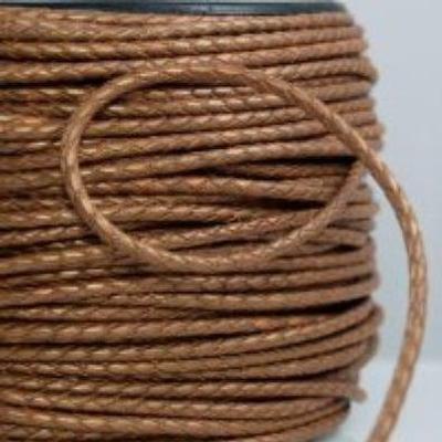 3mm Braided Metallic Bronze Round Leather Cord - Goody Beads