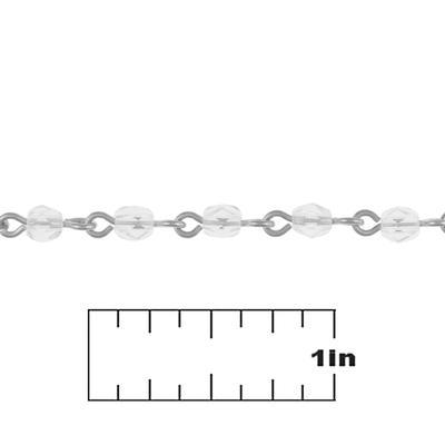 4mm Silver-Plated Linked Fire Polished Crystal Bead Chain by Beadlinx - Goody Beads