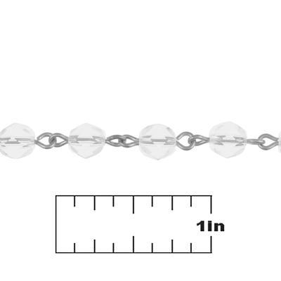 6mm Silver-Plated Linked Fire Polished Crystal Bead Chain by Beadlinx - Goody Beads