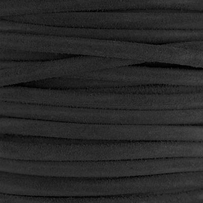 5mm Round Black Suede Leather - Goody Beads