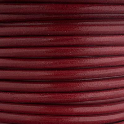 5mm Red Round Premier Italian Leather Cord - Goody Beads