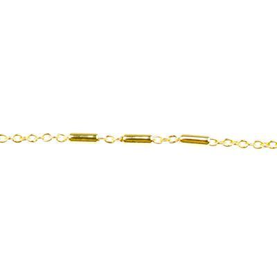 1mm Gold Plated Brass Petite Cable Chain with 4mm Satellite Bars - Goody Beads