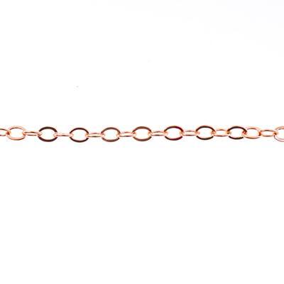 4x3mm Rose Gold Plated Brass Classic Cable Chain - Goody Beads