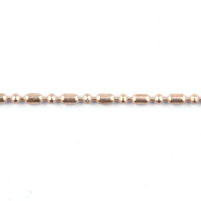 1mm Satin Hamilton Gold Plated Brass Dot-Dash Ball Chain - Goody Beads