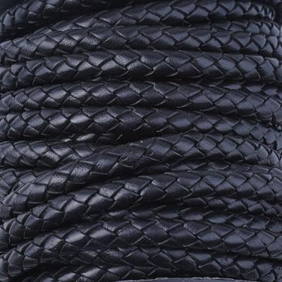 6mm Braided Black Round Leather Cord - Goody Beads