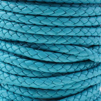 5mm Braided Turquoise Round Leather Cord - Goody Beads