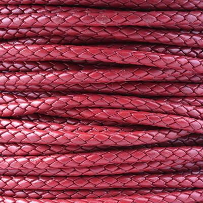 5mm Braided Corida Red Round Leather Cord - Goody Beads