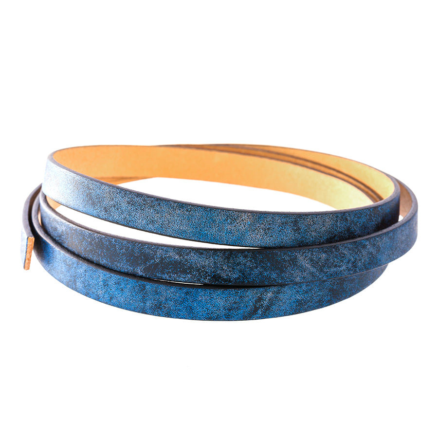 10mm Rustic Blue Flat Leather - Goody Beads