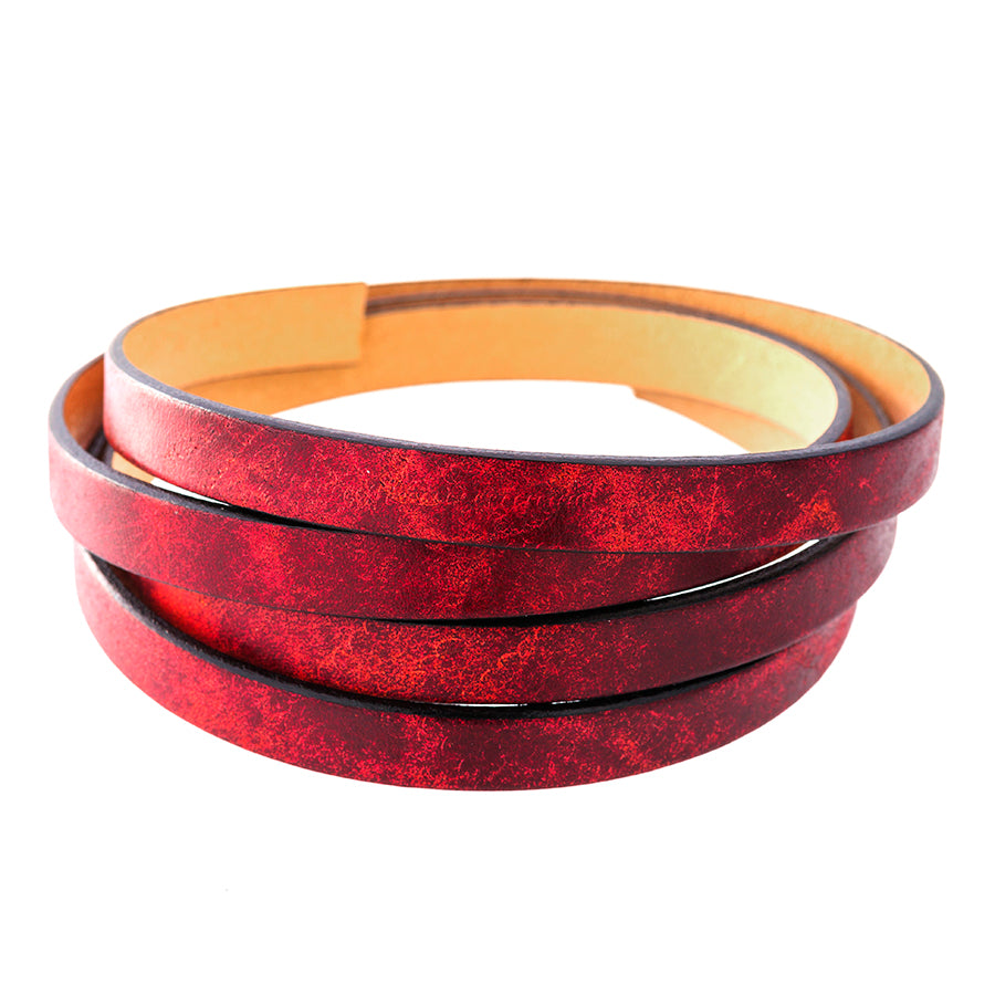 10mm Rustic Red Flat Leather - Goody Beads