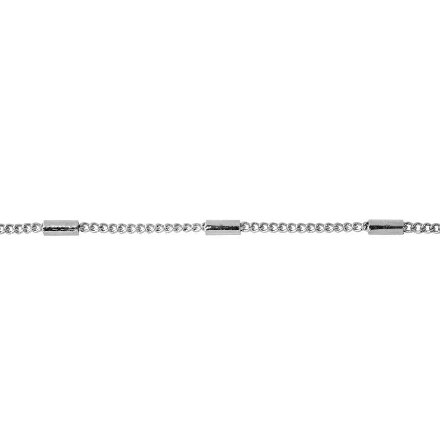 1.2mm Satellite Curb Chain - Silver by the Foot