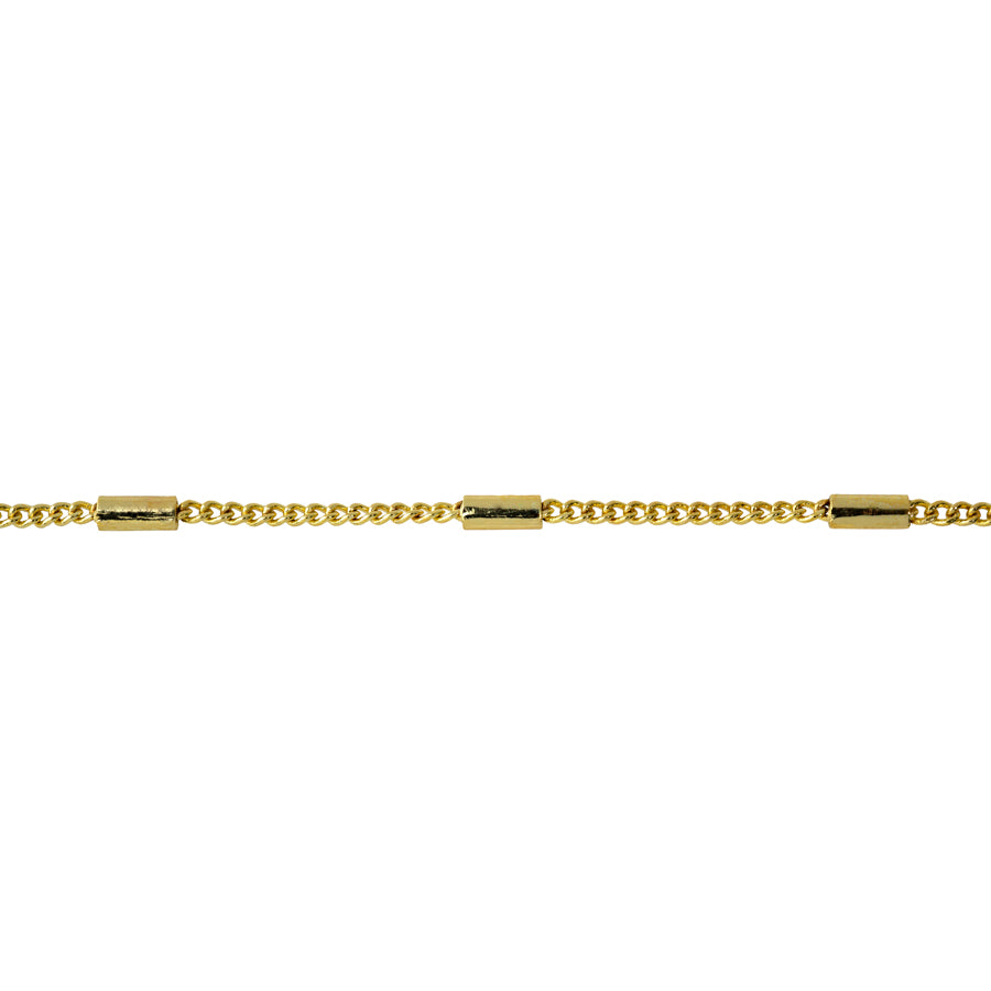 1.2mm Satellite Curb Chain - Gold by the Foot