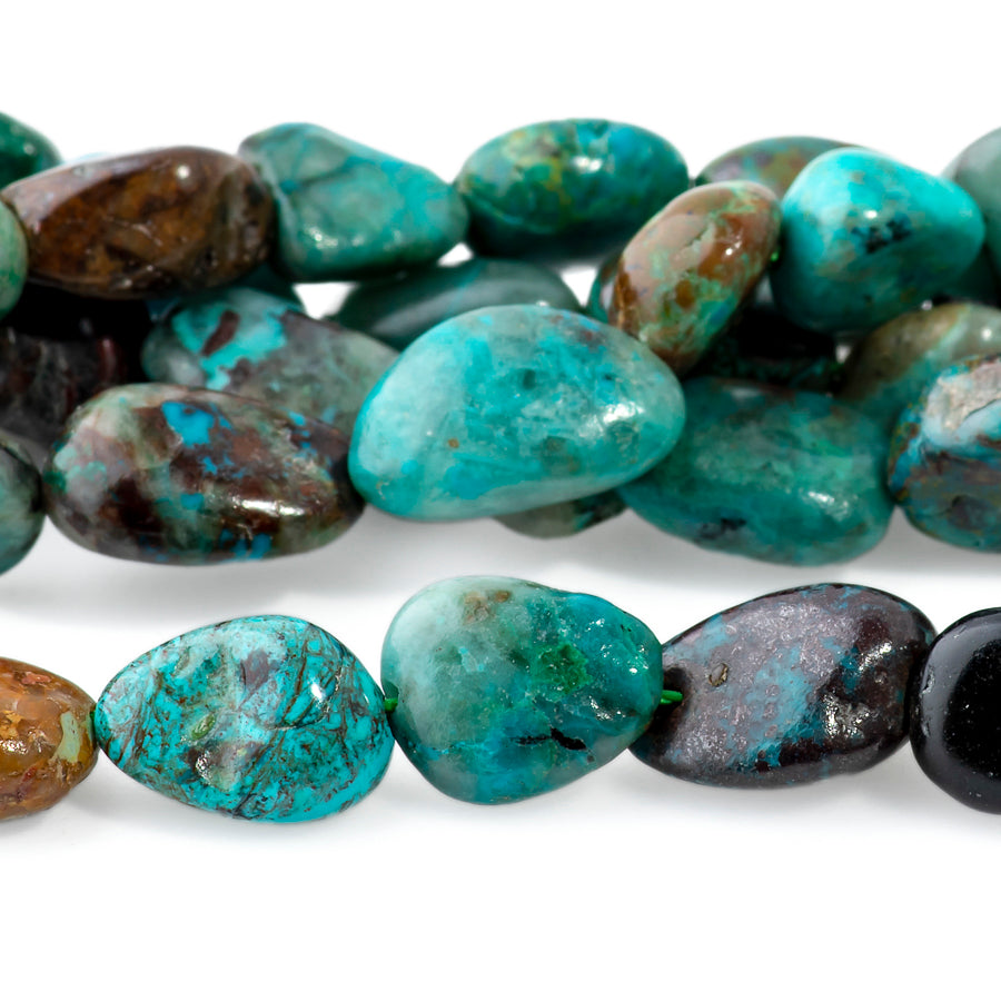 Chrysocolla 7x9-8x10mm Pebble - 15-16 Inch