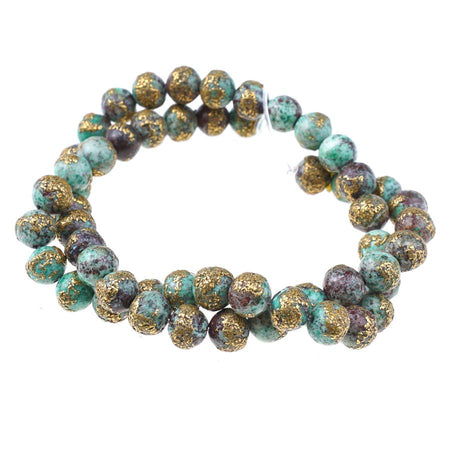 Chrysocolla Copper Infused 8-9mm Round - 15-16 Inch