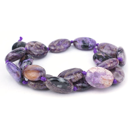 15X20mm Charoite Natural Freeform Oval - 15-16 Inch - Goody Beads