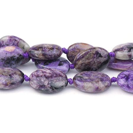 15X20mm Charoite Natural Freeform Oval - 15-16 Inch - Goody Beads