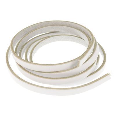 5mm White Flat Leather - Goody Beads