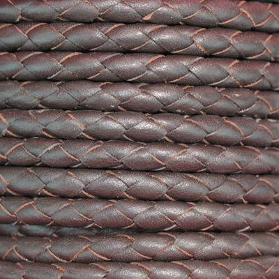 5mm Braided Brown Round Leather Cord - Goody Beads