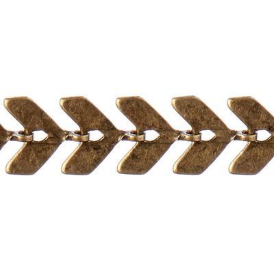 6.5mm Antique Brass Chevron Chain - Goody Beads