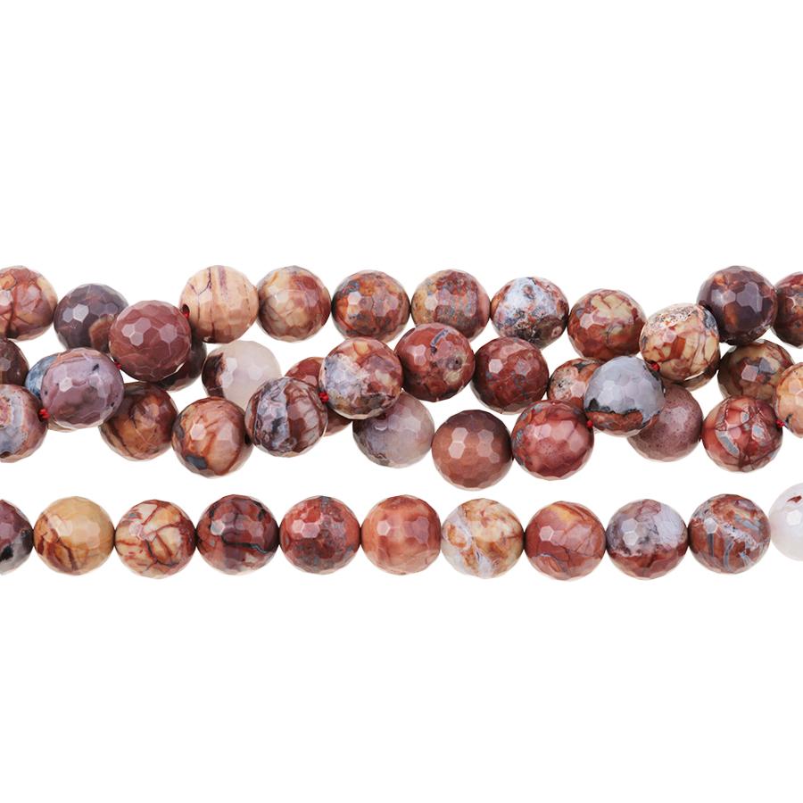 Cold Mountain Thunder Egg Agate 10mm Faceted Round 15-16 Inch