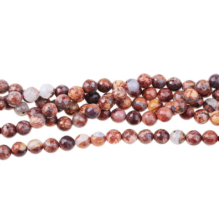 Cold Mountain Thunder Egg Agate 8mm Faceted Round 15-16 Inch