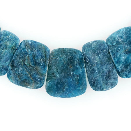 Blue Apatite 12x16-20x30mm Rounded Rough Collar