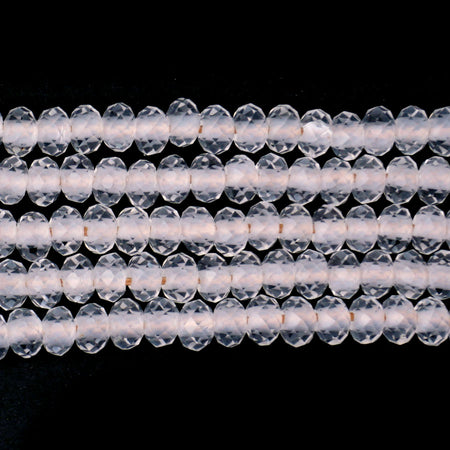 Crystal Quartz Natural 4X6mm Rondelle Faceted - Large Hole Beads - Goody Beads