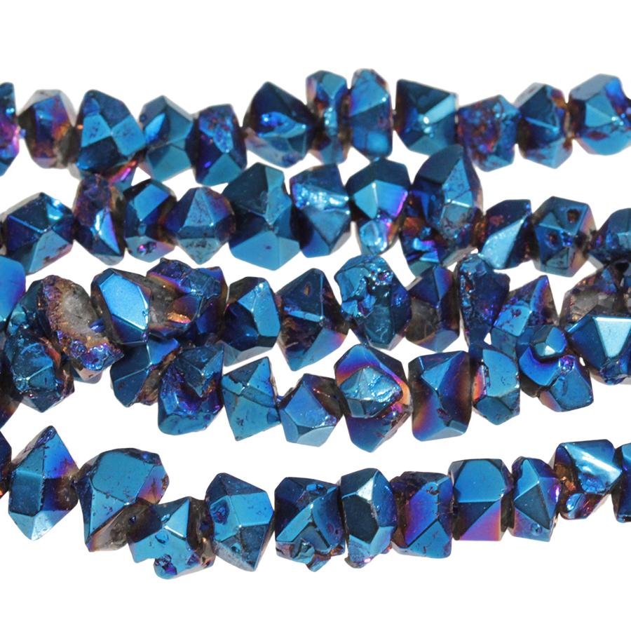 Crystal Blue Plated 5-8mm Rough