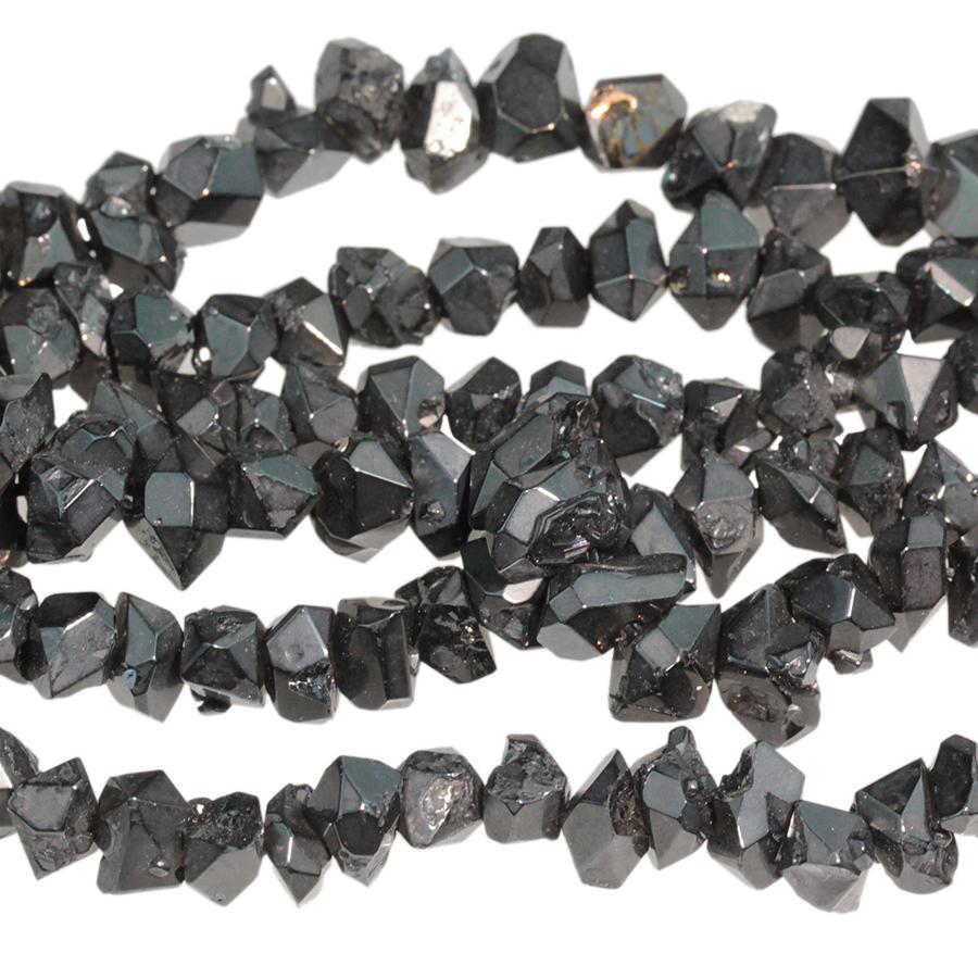 Crystal Black Plated 6-8mm Rough Nugget