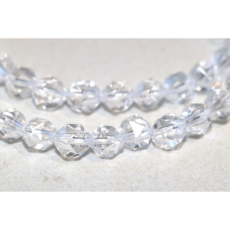 Crystal Quartz 6mm Star Cut Round 15-16 Inch