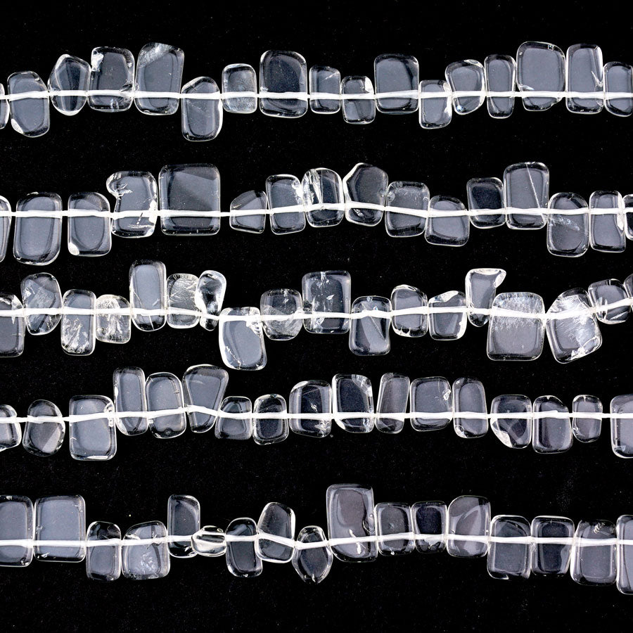 7x10-13mm Crystal Quartz Natural Freeform Rectangle - 15-16 Inch - Goody Beads