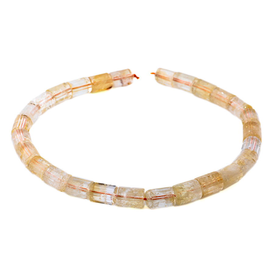 Citrine Natural 10x13-16mm Faceted Tube - 15-16 Inch