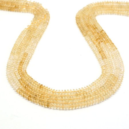 Citrine Diamond Cut, Faceted 3x4mm Saucer - 15-16 Inch - Goody Beads