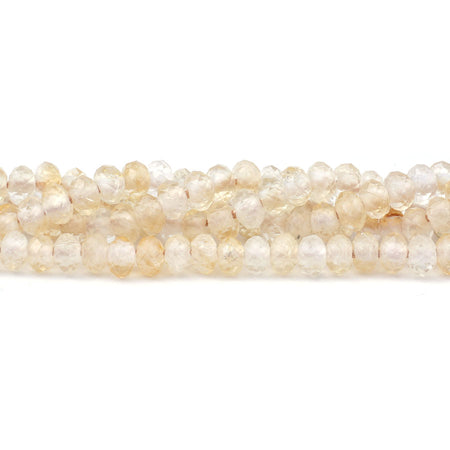 Citrine Natural 4X6mm Rondelle Faceted - Large Hole Beads - Goody Beads