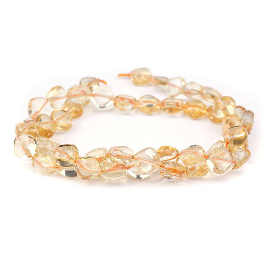 9mm Citrine Natural Flat Diamond AA Grade - 15-16 Inch - Goody Beads