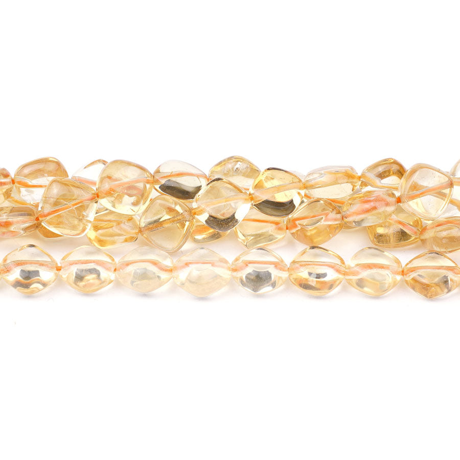 9mm Citrine Natural Flat Diamond AA Grade - 15-16 Inch - Goody Beads