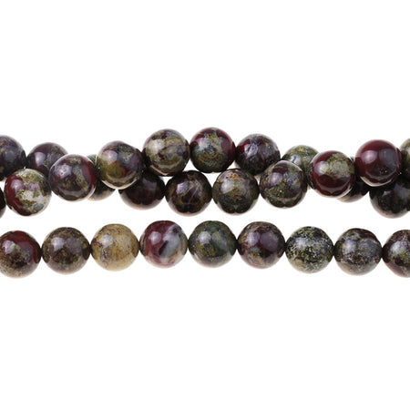 Dragon Blood Jasper 10mm Round 8-Inch - Goody Beads