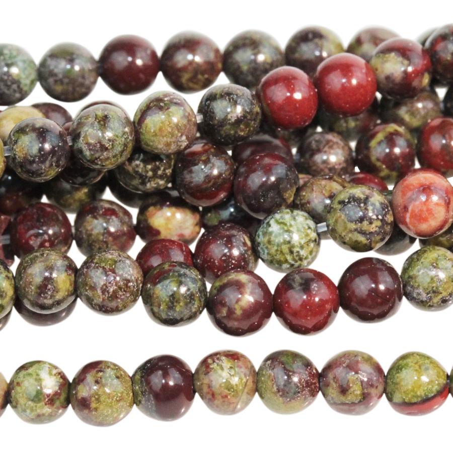 Dragon Blood Jasper 4mm Round 8-Inch - Goody Beads