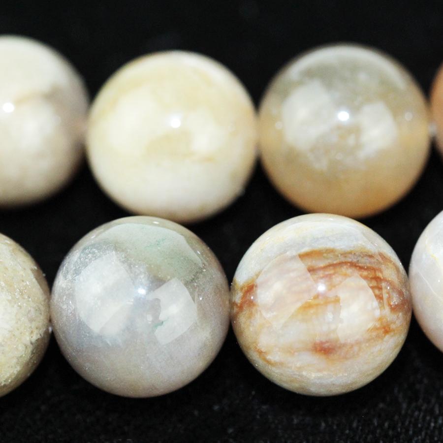 Dendritic Fossil Ocean Agate 12mm Round 15-16 Inch