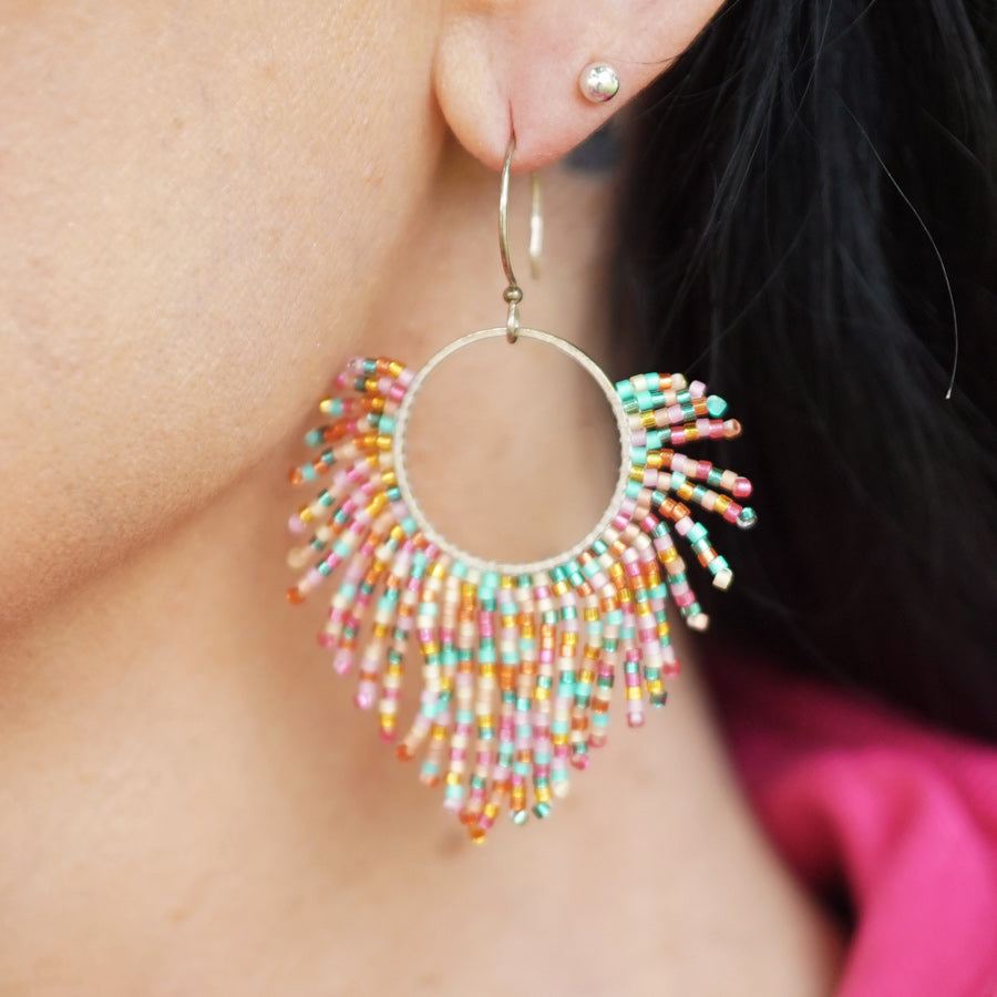 INSTRUCTIONS for DIY Silver Confetti Fringe Earrings -  Tropical Heat - Goody Beads