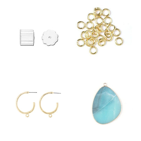 INSTRUCTIONS for DIY A Little Slice of Heaven Gold and Amazonite Earrings - Goody Beads