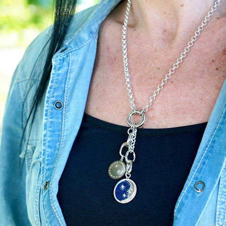 24x10mm Silver Plated Hinged Bail Clasp with Connector - Goody Beads