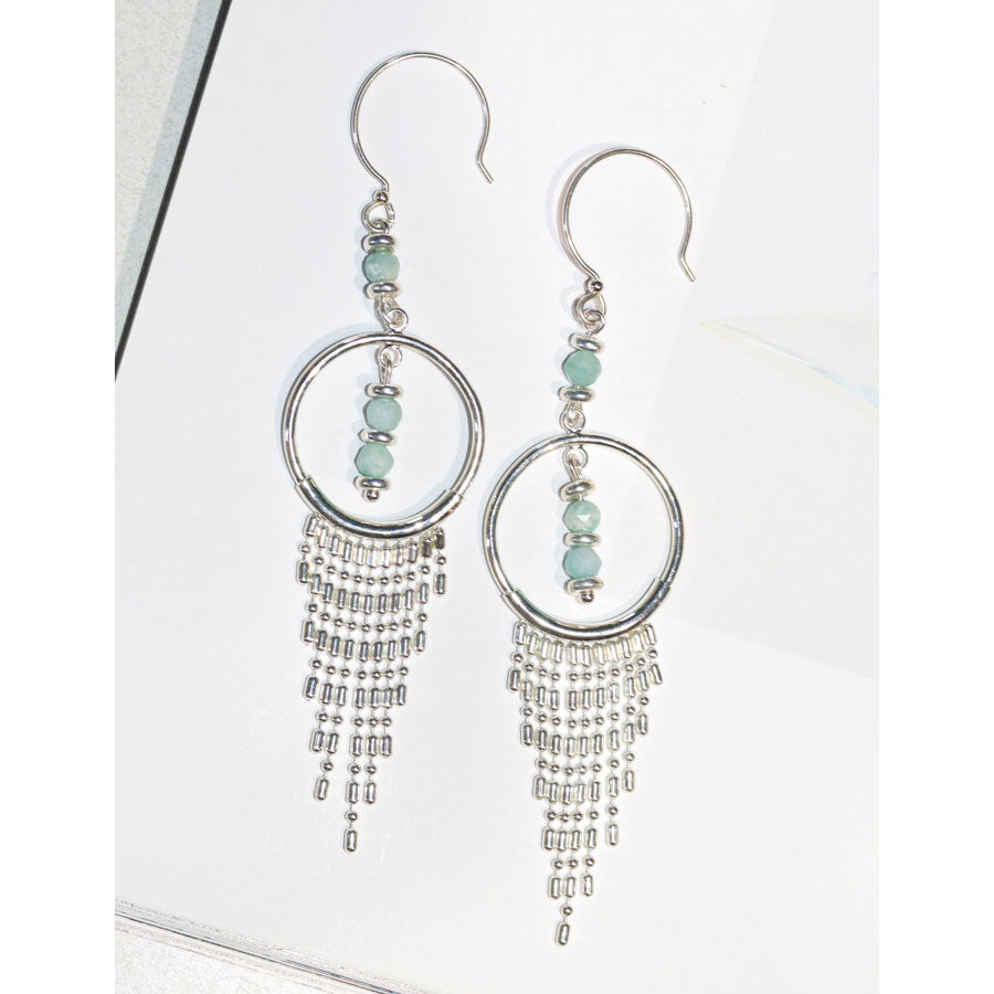 INSTRUCTIONS for DIY Fabulous Fringe Earrings - Silver and Amazonite - Goody Beads